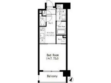 ネットフローラ東小橋(1K/7階)の間取り写真