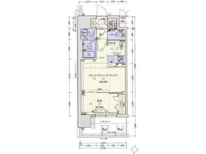 スワンズシティ大阪エスクレア(1LDK/13階)の間取り写真