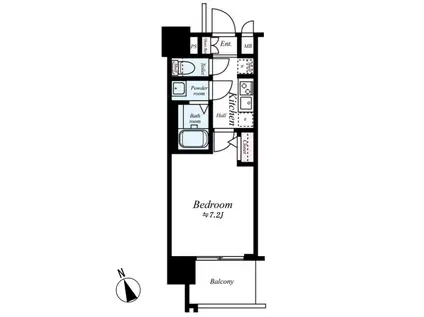 クリスタルグランツ都島本通(1K/4階)の間取り写真