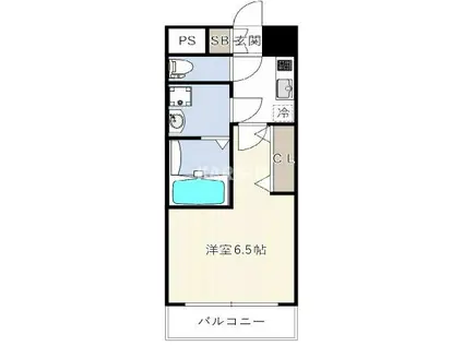 エスリードレジデンス都島シティフロント(1K/4階)の間取り写真