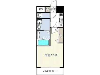 エスリードレジデンス都島シティフロント(1K/6階)の間取り写真