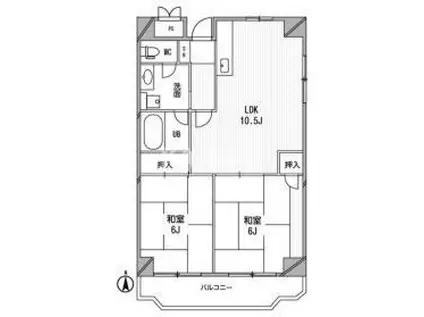 日宝ライフ放出西(2LDK/8階)の間取り写真