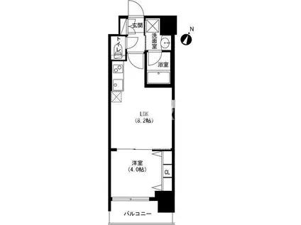 アーバネックス京橋プライマリーワン(1LDK/4階)の間取り写真