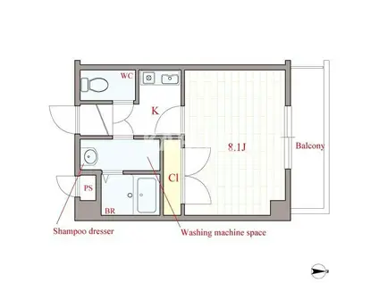 プロシード東小橋(1K/5階)の間取り写真