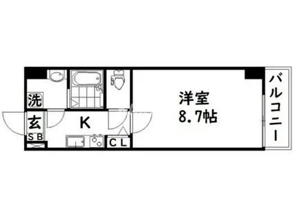 イデアル城東(1K/6階)の間取り写真