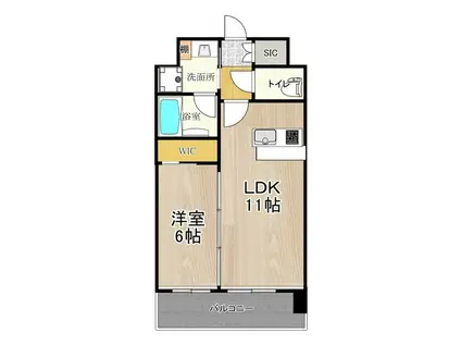 プレジオ内代(1LDK/3階)の間取り写真