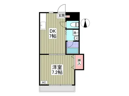 第2成城島田マンション(1DK/2階)の間取り写真