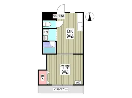 第2成城島田マンション(1DK/1階)の間取り写真