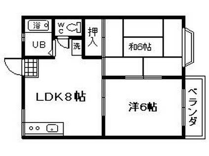 ヴェルジュTOKIWA(2LDK/2階)の間取り写真