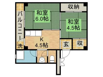 ビレッジハウス額原 4号棟(2DK/1階)の間取り写真