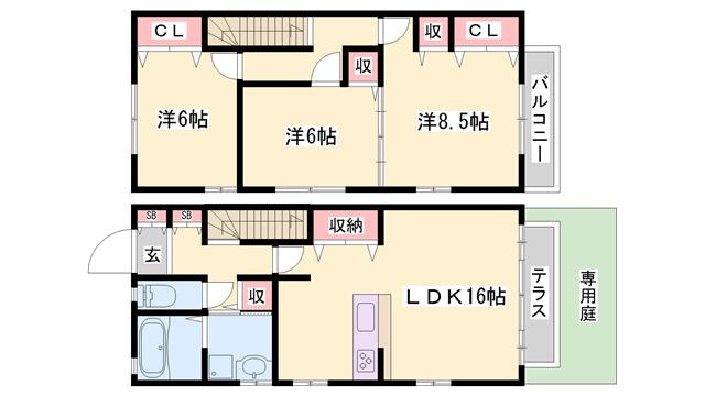 プレリビイエール(3LDK)の間取り写真
