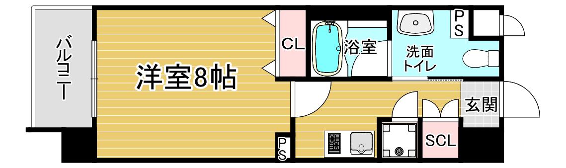 レジディア洛北(1K/4階)の間取り写真