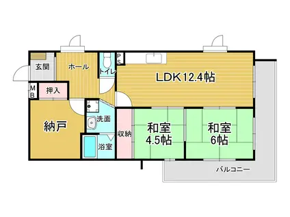 エクシーマ19(2LDK/4階)の間取り写真