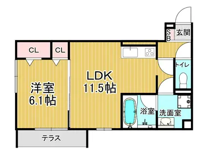 CASA SERESA(1LDK/1階)の間取り写真