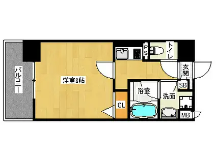 レガシー銀河(1K/2階)の間取り写真