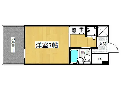 京の五条グリーンハウス(1K/5階)の間取り写真