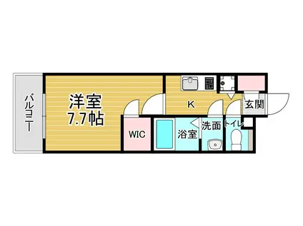 エスプレイス京都駅ウエスト(1K/5階)の間取り写真