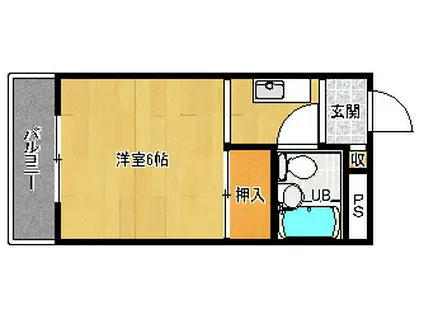 安井マンション(1K/3階)の間取り写真