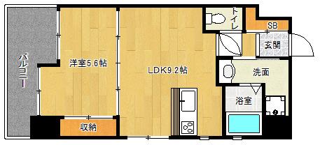 シルエラ御所南(1LDK/6階)の間取り写真