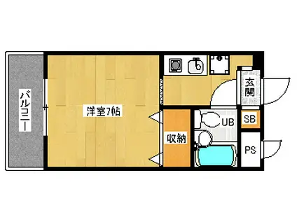 松風マンション(1K/2階)の間取り写真