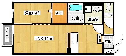 アコード勧修(1LDK/1階)の間取り写真
