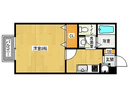 セジュール雅Ⅱ号館(1K/1階)の間取り写真