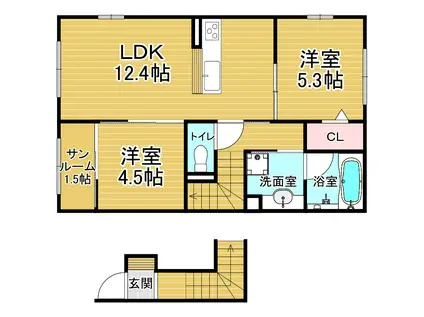 CONTRAIL上賀茂(2LDK/2階)の間取り写真
