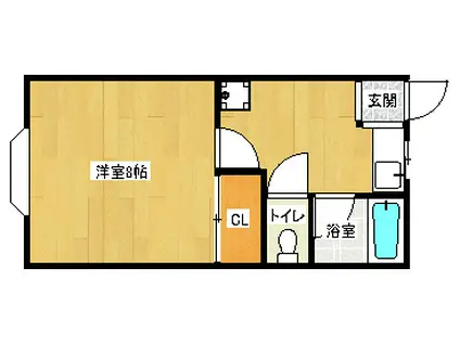 レピュート西村(1K/2階)の間取り写真