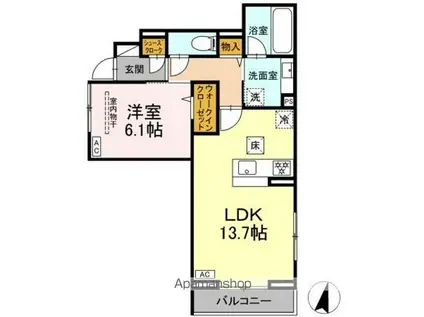KOMFORTA(1LDK/1階)の間取り写真