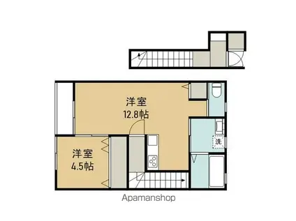 トピア安倍館B(1LDK/2階)の間取り写真