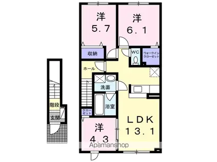 LITO(1LDK/2階)の間取り写真