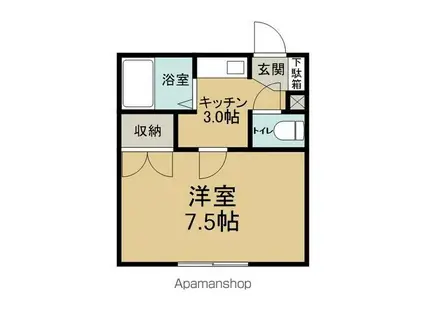 阪急電鉄京都線 西院駅(阪急) 徒歩8分 3階建 築7年(2LDK/2階)の間取り写真