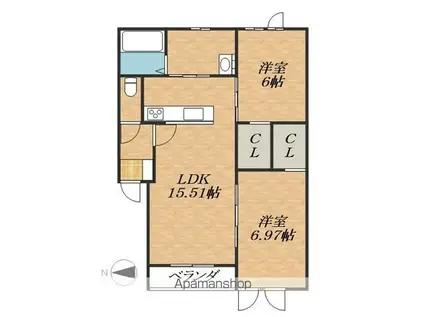 アーバネックス室町(1DK/3階)の間取り写真