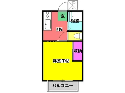 ドエルTOM(1K/3階)の間取り写真