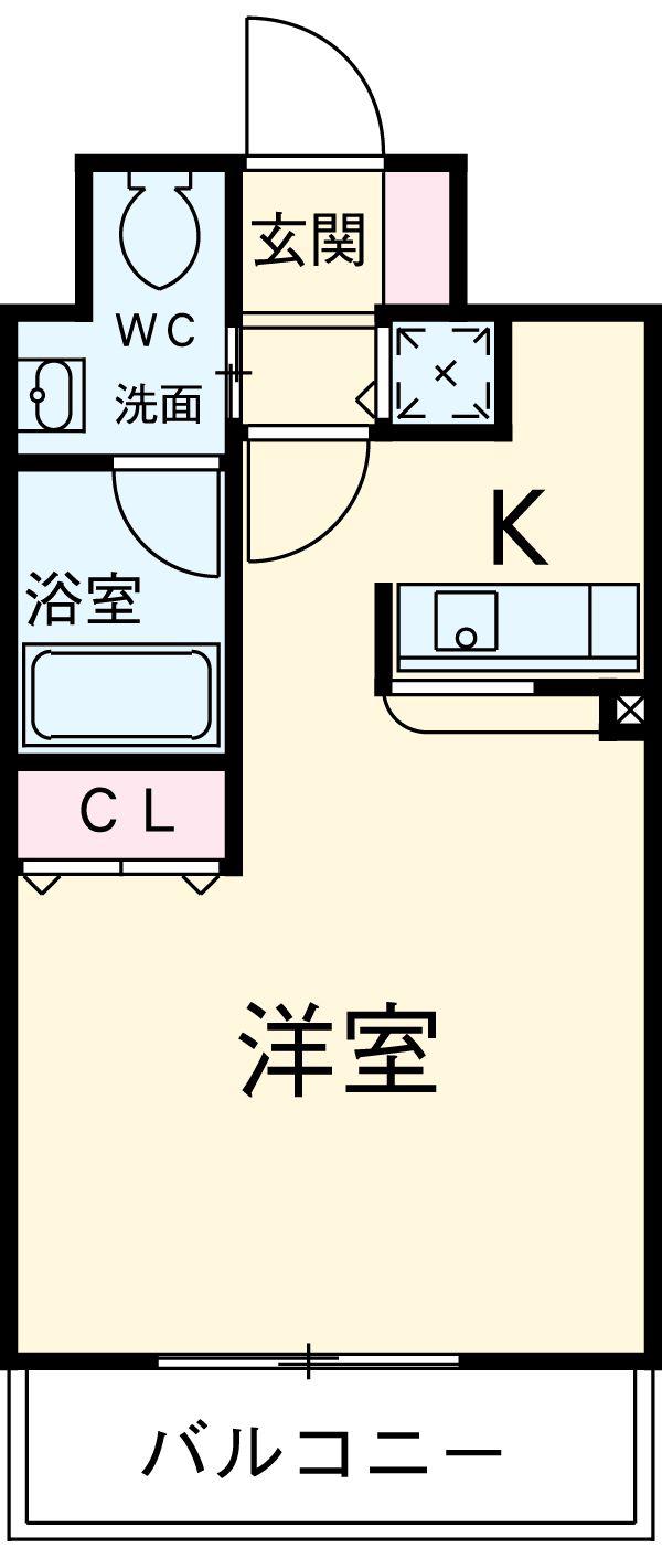 ドミールⅡ(1K/3階)の間取り写真