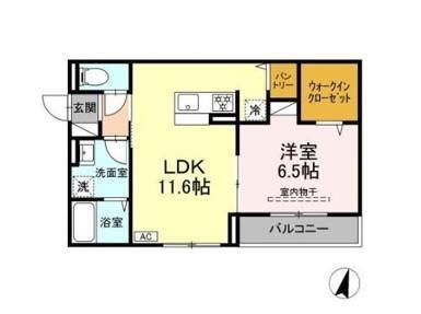 ソフィア栢山(1LDK/2階)の間取り写真
