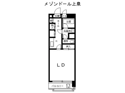 メゾンドール上泉(1K/3階)の間取り写真