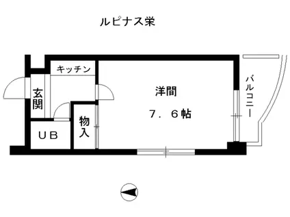 ルピナス栄(1K/7階)の間取り写真