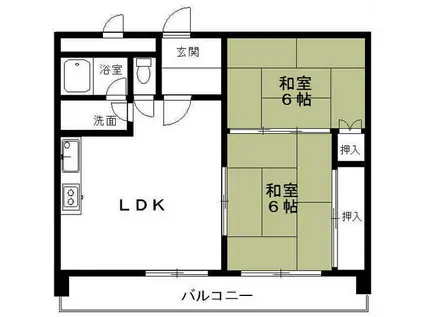 フォーティンヒルズ丸の内(2LDK/6階)の間取り写真
