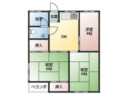 天城ビル(3DK/1階)の間取り写真