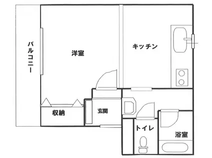 盛岡南マンションⅡ(1K/1階)の間取り写真