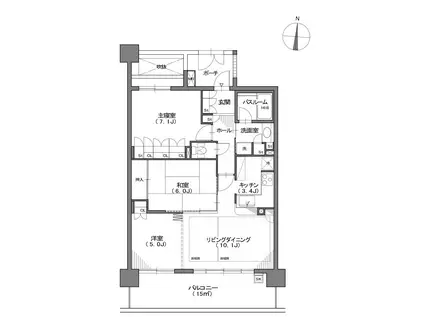 クリオ川越弐番館(3LDK/3階)の間取り写真