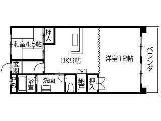 プレアデス(1LDK/4階)の間取り写真