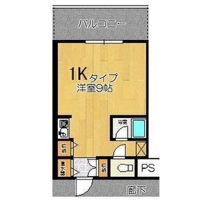 コンツェルトパーク北27(1K/4階)の間取り写真