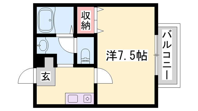 ルシエール上大野(1K/2階)の間取り写真