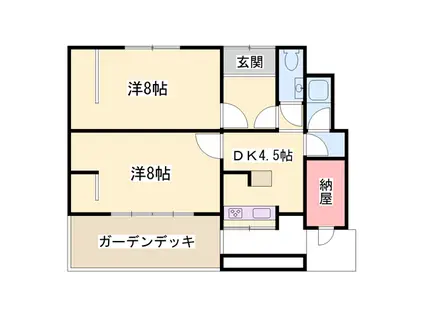播但線 香呂駅 徒歩11分 1階建 築61年(2DK)の間取り写真