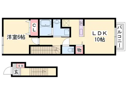 ソレアード(1LDK/2階)の間取り写真