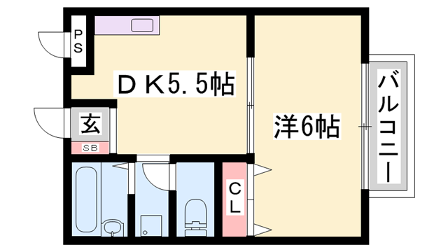 ロイヤルハイツ2(1DK/2階)の間取り写真