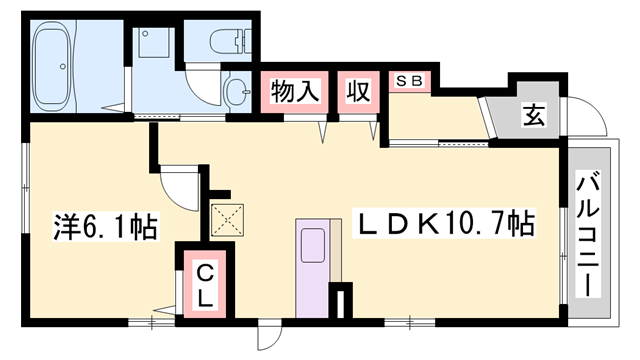 プロスペリテ3(1LDK/1階)の間取り写真