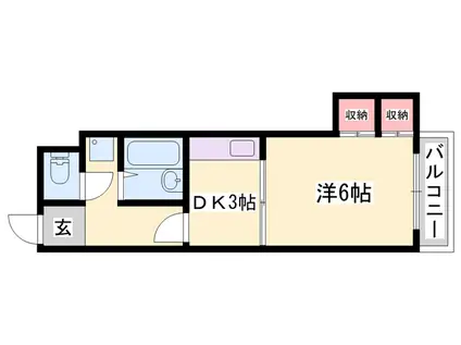 レジデンス西庄(1DK/2階)の間取り写真